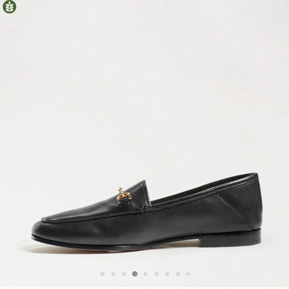 Sam Edelman Lorraine Bit Loafers Black with Gold Detail - Picture 2 of 8